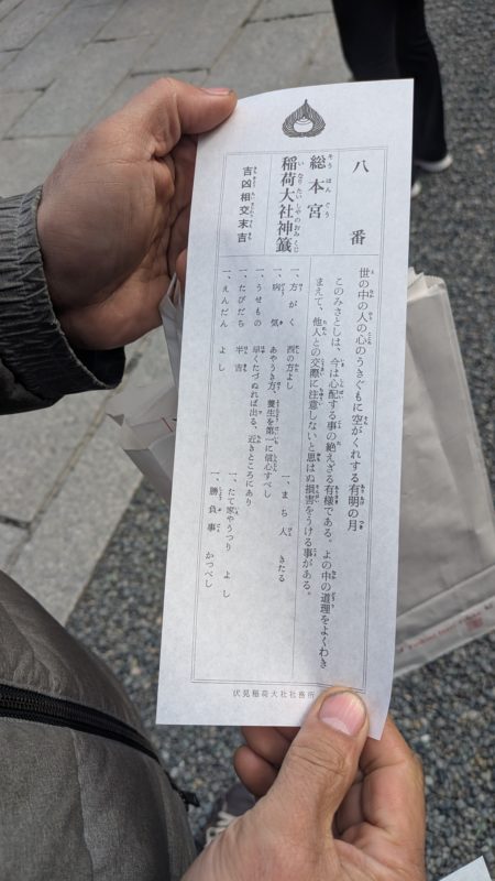 伏見稲荷大社おみくじ